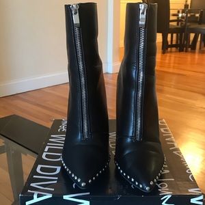 Studded black booties